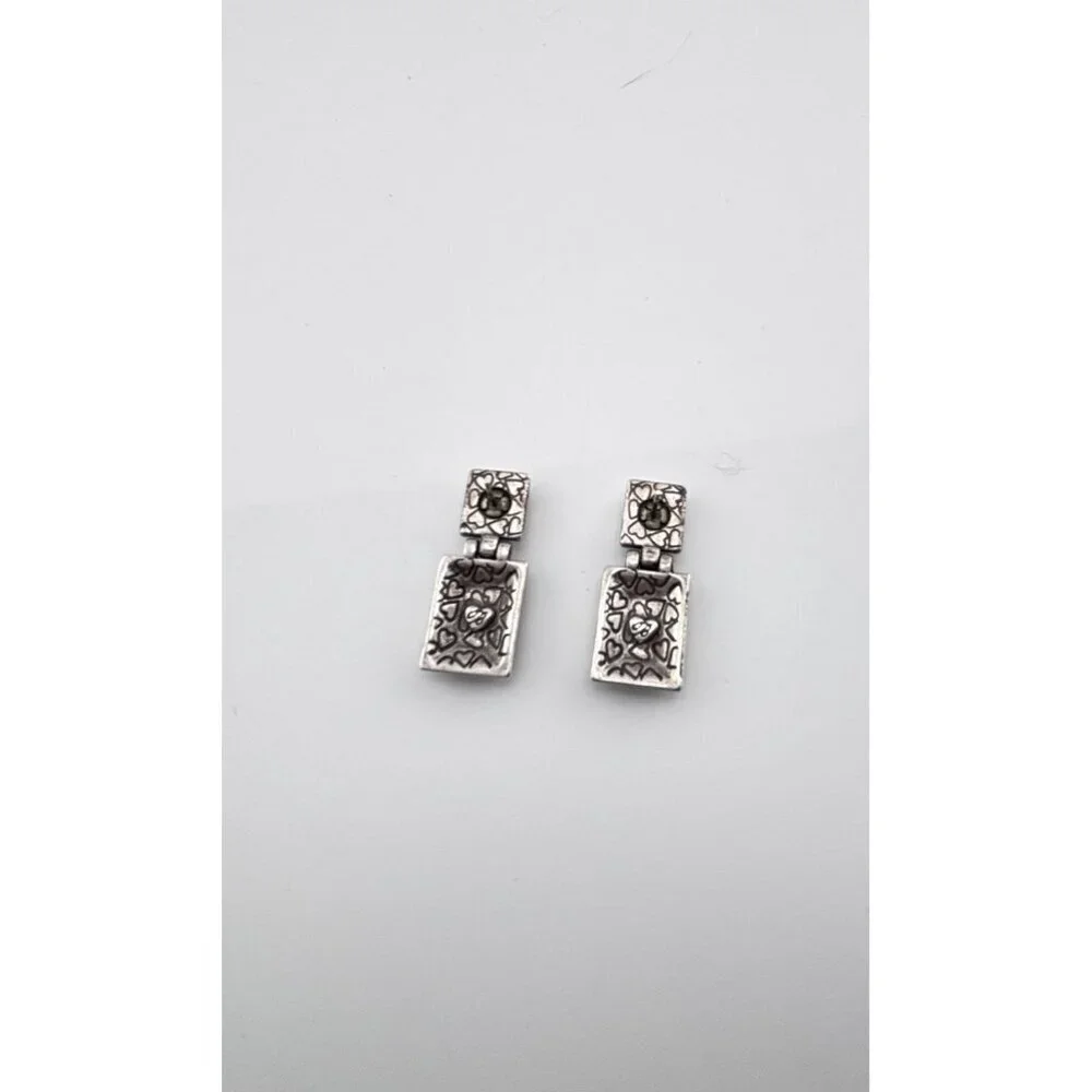 Brighton vintage silver scrolled drop earrings
